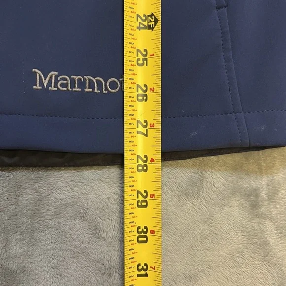 Marmot Gravity Softshell Jacket Men's Size L Navy Blue Full Zip Amway Logo EUC - Picture 6 of 8